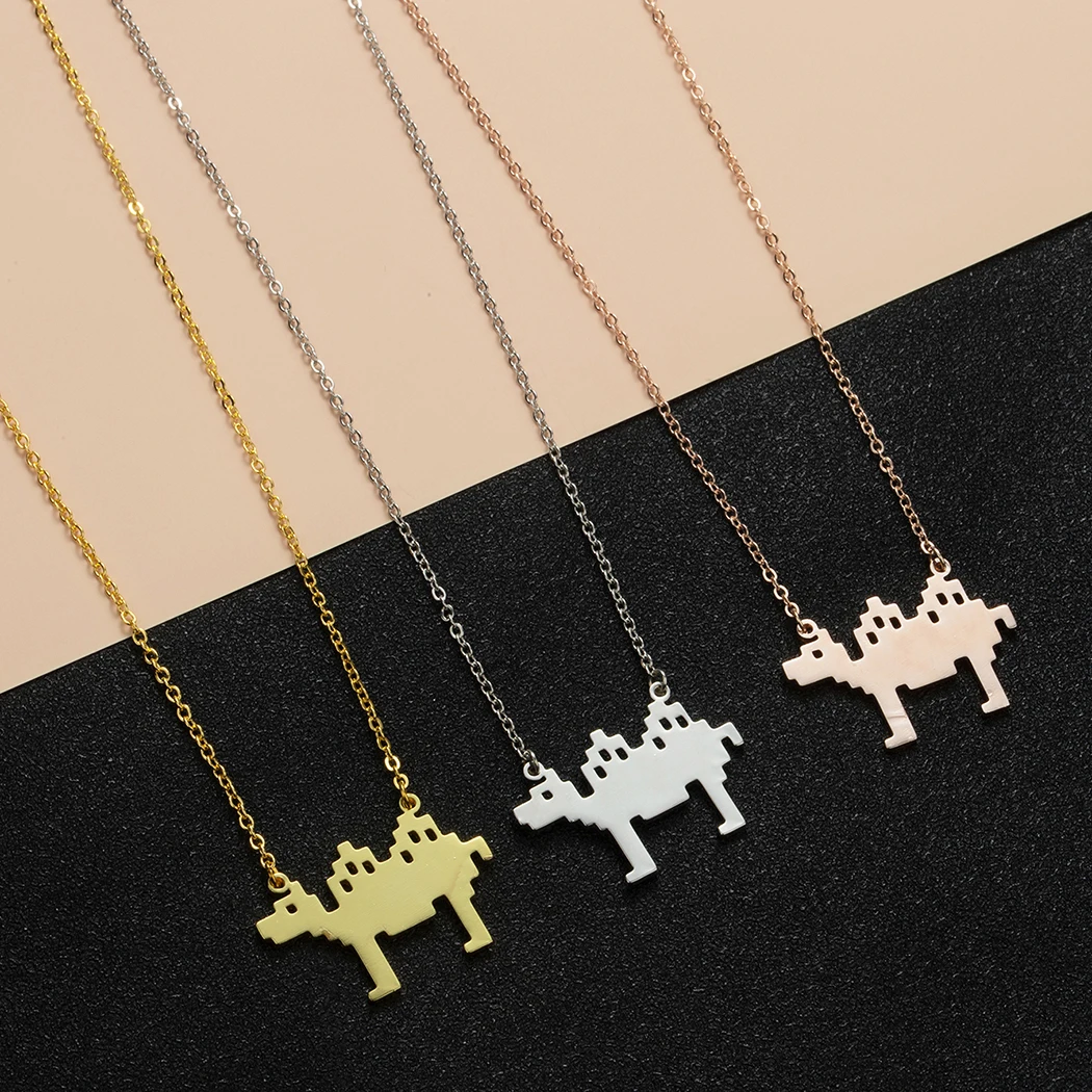 Cxwind Camel Animal Necklace Stainless Steel Desert Animals Men Necklace Hollow Cut Out Charm Pendant Jewelry Gift For Women