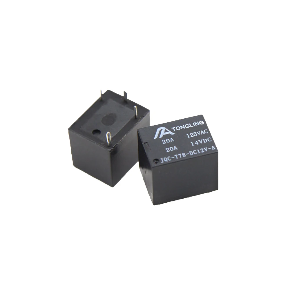 1PCS T78 Small Normally Open Electromagnetic Relay 5V/12V/24V 4/5Pins 20A JQC-T78-DC12V-A