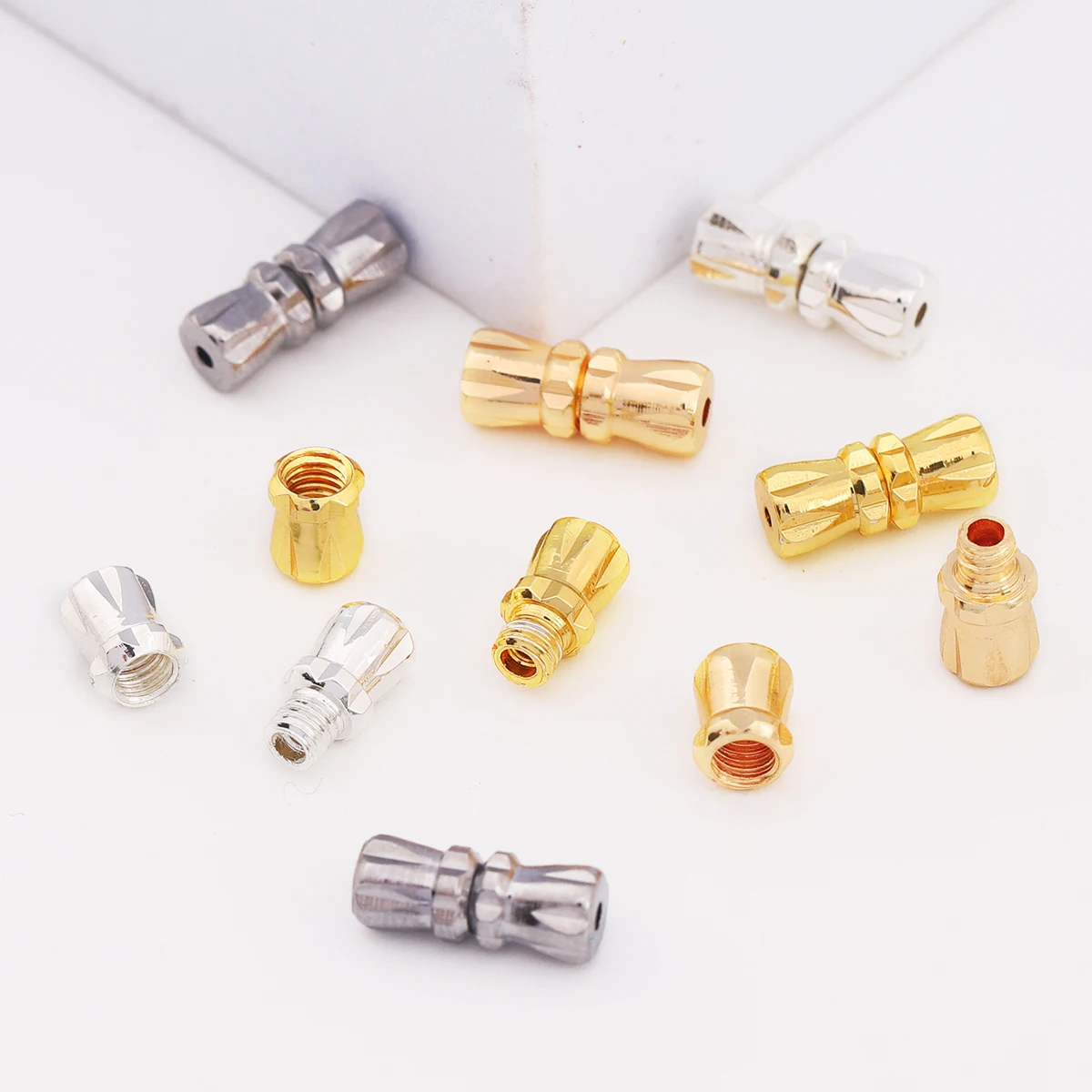 10 قطعة السحابات اسطوانة أبازيم نهاية المشبك المسمار المشابك مغلقة الديكور ل سوار ذاتي الصنع قلادة موصلات صنع المجوهرات