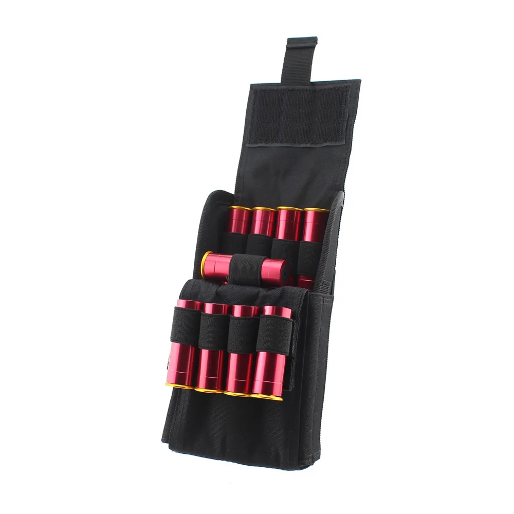 Tactical MOLLE 12 Gauge 15 Rounds Shotgun Shell Holder Gun Bungee Sling Strap Bandolier and Ammo Pouch Cartridge Storage Bag