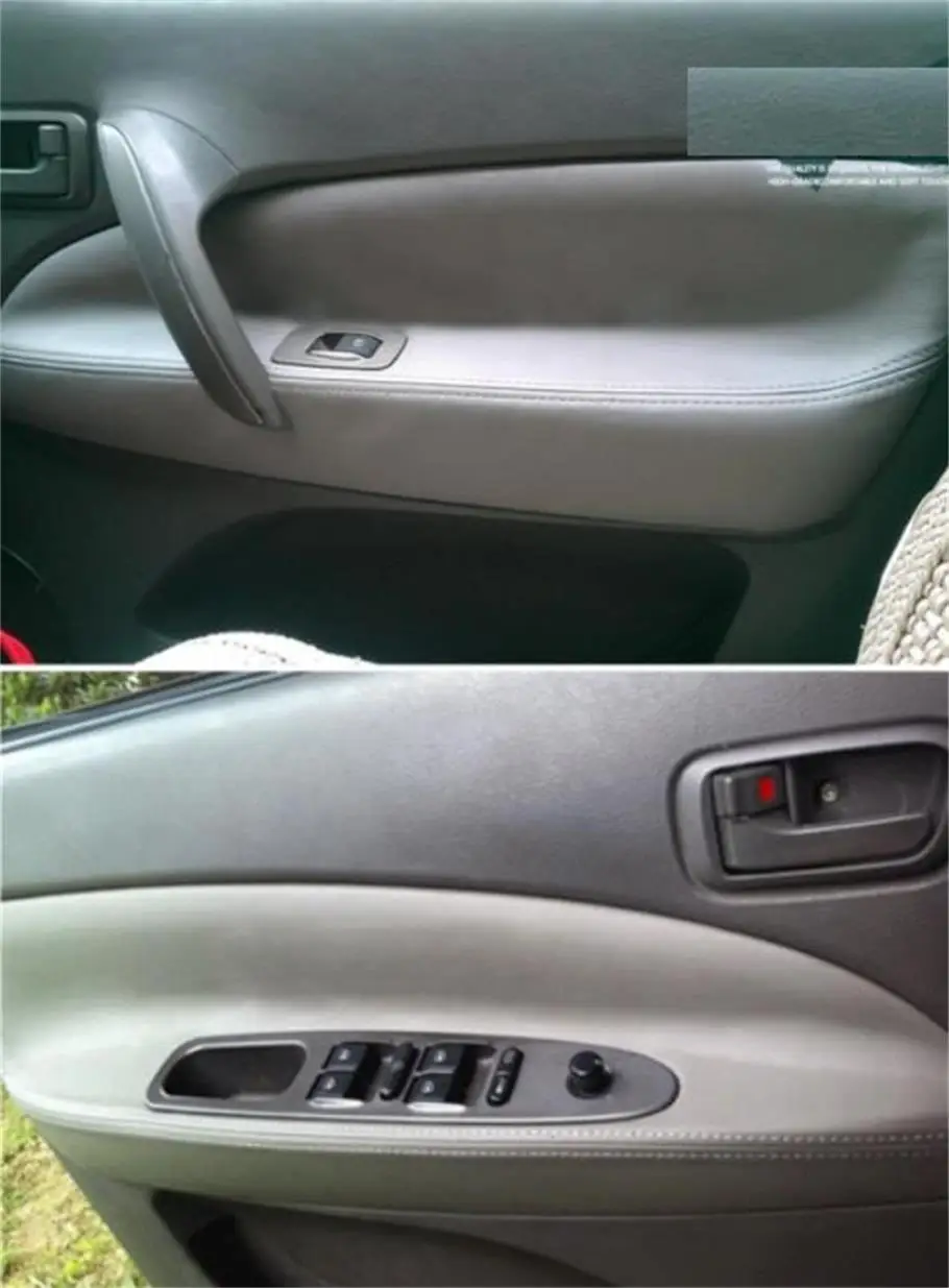 For Chery Tiggo 2006 2007 2008 -2009 Microfiber Front/Rear Door Panel Armrest Leather Cover Protective Trim  with Mount Fittings