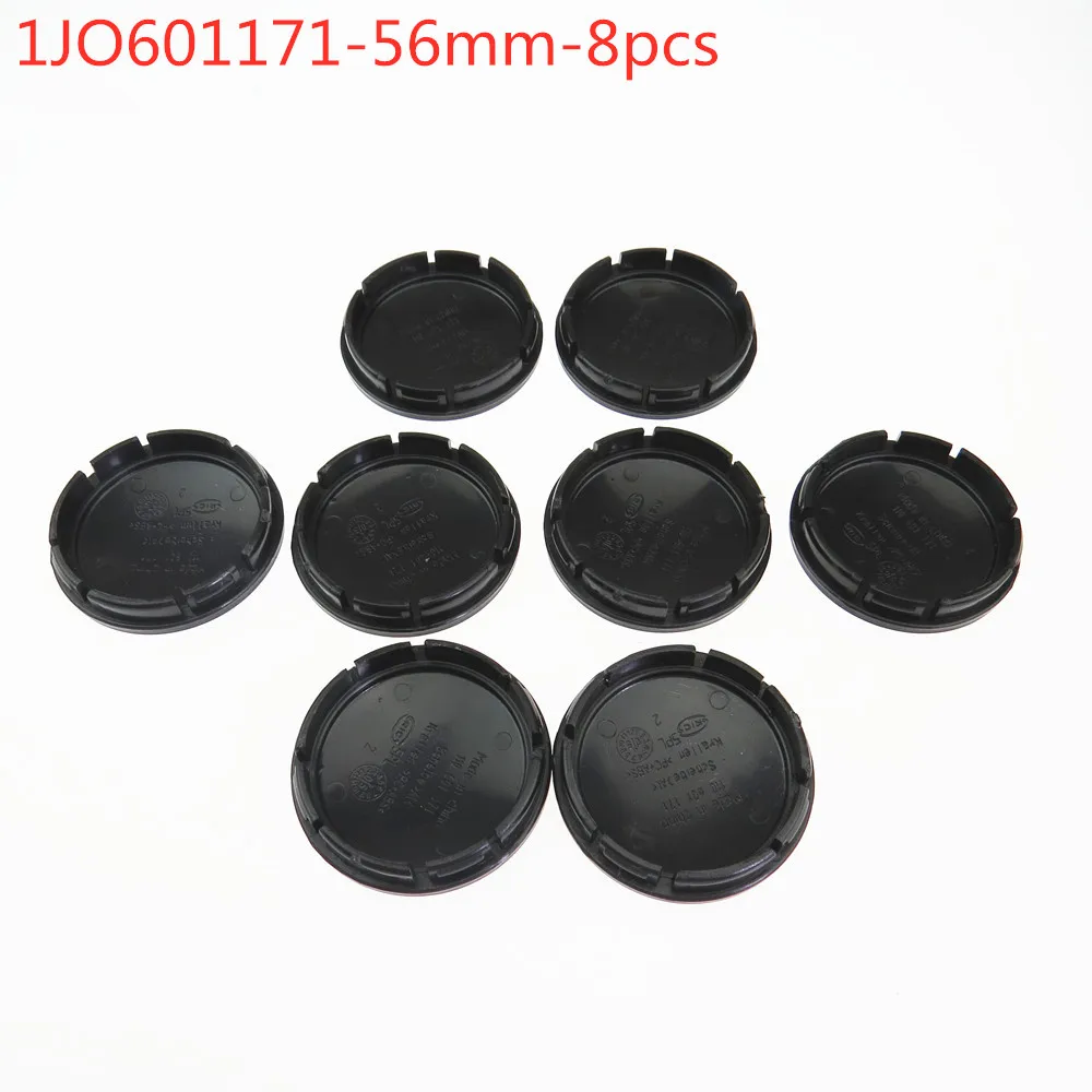 

SCJYRXS Qty8 1J0601171 1J0 601 171 56mm Black Car Wheel Center Cap Hub Caps For Beetle Tiguan Rabbit Passat Eos Golf 2003-2010