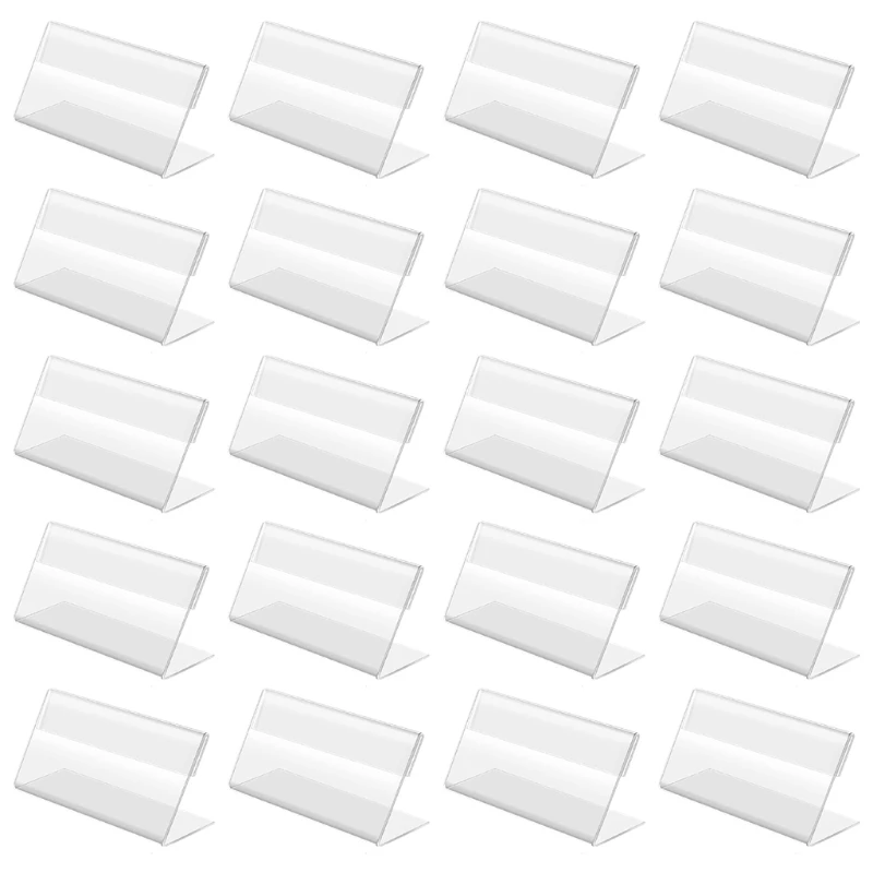20 pezzi-espositore per etichette in acrilico con supporto per Display
