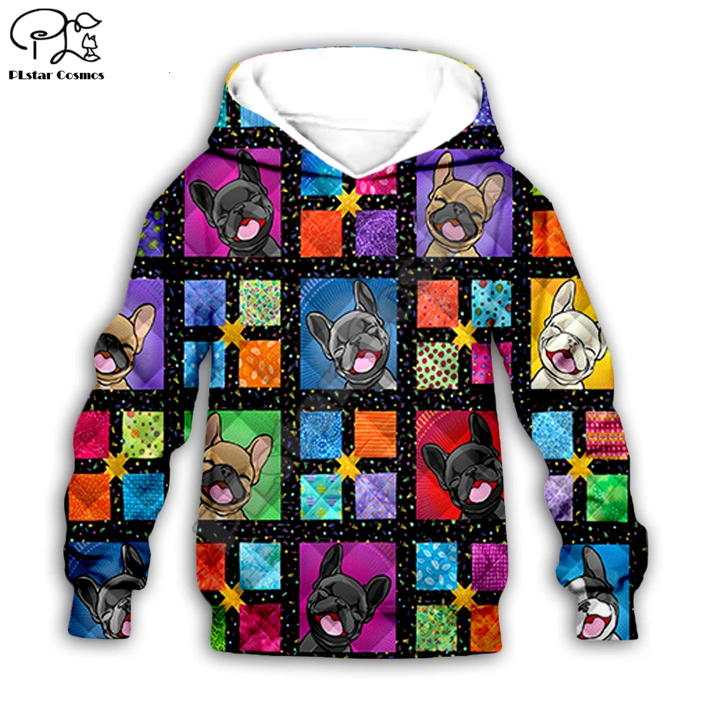 

Kid French bulldog print 3D hoodie cartoon Sweatshirt baby child clothing galaxy autumn coat toddler boy girl zipper shirt Pant