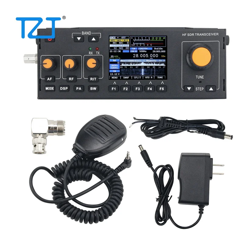 BS188 15W HF SDR Transceiver MCHF-QRP Transceiver Amateur Shortwave Radio w/ Handheld Mic Charger