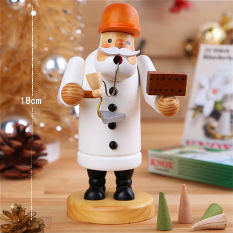 Nordic Creative Home Decor Accessories Christmas Wooden Smoke Doll Incense Burner Statue Living Room Decoration Sculpture A1065