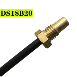 Sensor de temperatura impermeável DS18B20, Rosca M8 18B20 a 100cm, Original, 1Pc