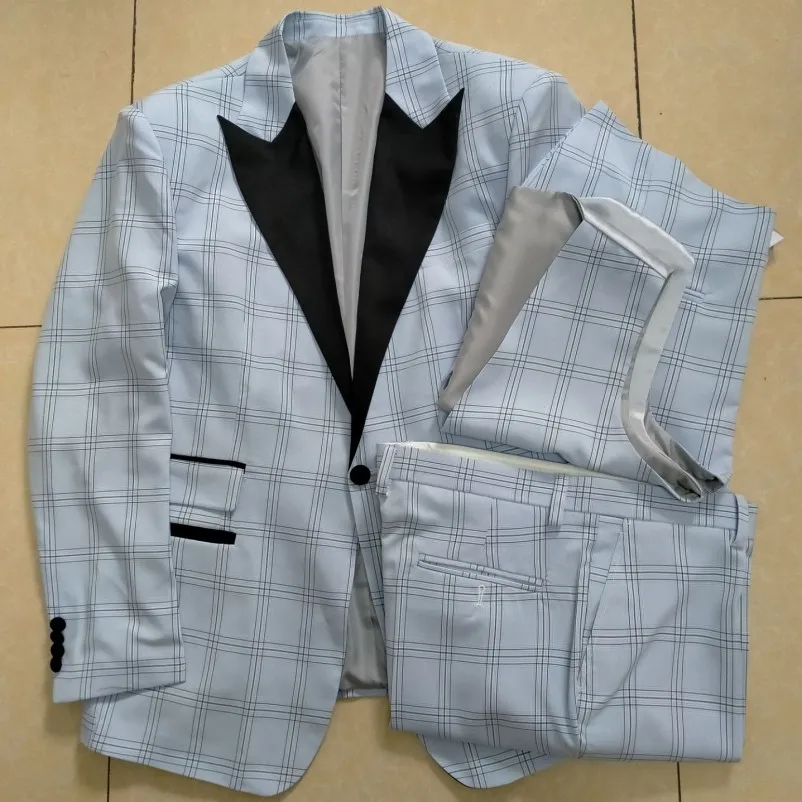 

Custom MadGroomsmen One Button Groom Tuxedos Peak Black Lapel Men Suits Wedding Best Man 3 Pieces ( Jacket+Pants+Vest+Tie ) D211