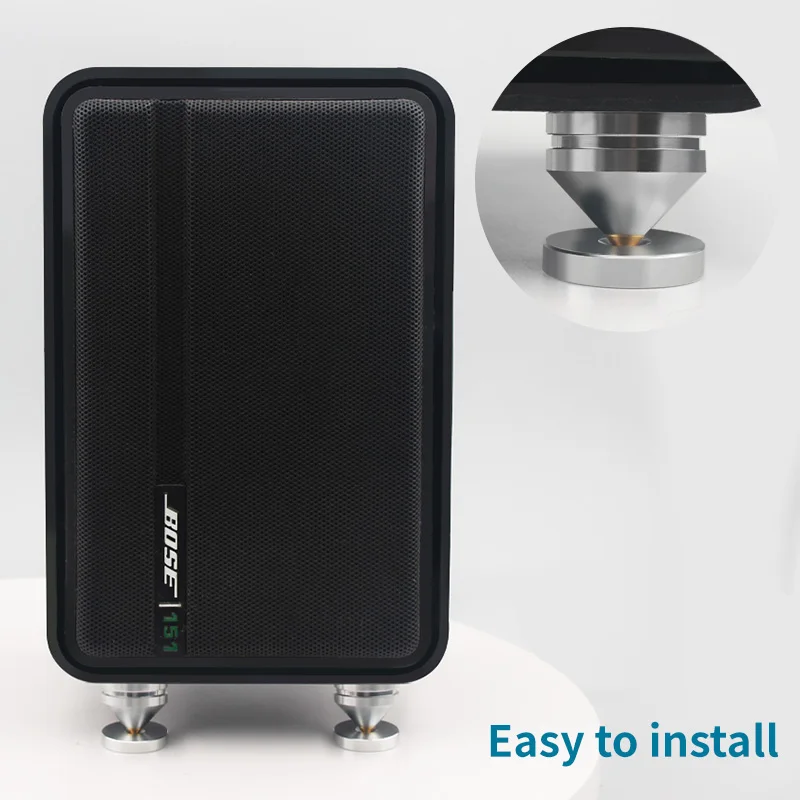 Cobre puro Speaker Spikes, Cone De Metal Afiado, Liga De Alumínio, Núcleo Sólido, HiFi Foot Pads, Ouro, 23mm, 1 Conjunto, 4 Conjuntos