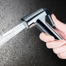 Grifo de pulverización de bidé cromado de acero inoxidable, manguera higiénica para cabezal de ducha de baño, PISTOLA DE PULVERIZACIÓN de refuerzo manual