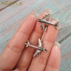 MiFaViPa Simple Man's Cufflink for Pilot Silver Plated Airplane Shape Pilot High Quality Plane Cuff Links for Wedding Party Gift
