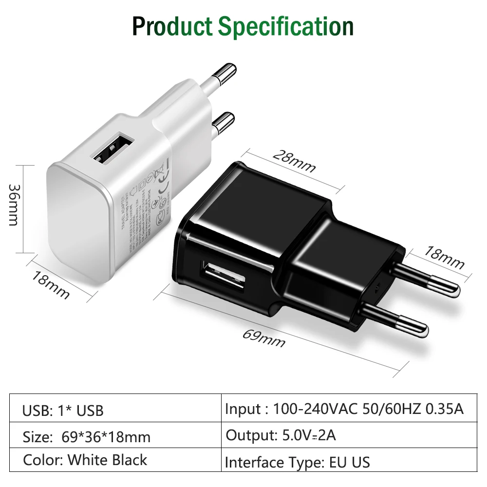 5V 2A Home EU Plug USB Charger Cable for Sony XA3 Xperia 10 XA2 Ultra 10 Plus L3 XZ4 Compact XZ4 Mini 20 Xperia 2 XZ5 Fast Plug