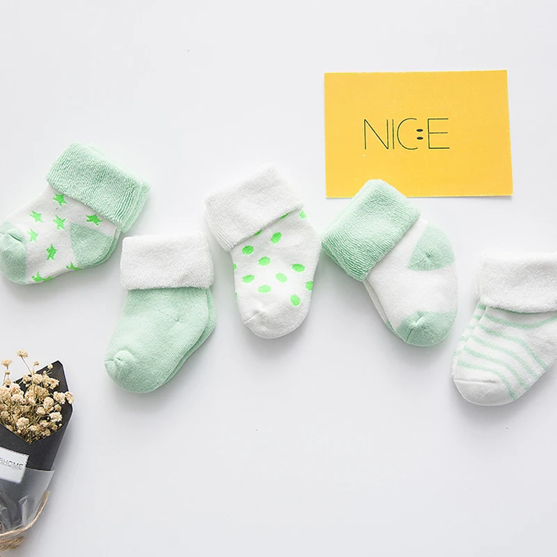 Chaussettes en coton doux pour mère et enfant, jambières pour bébé de 0 à 3 ans, collection printemps automne et hiver, lot de 5 paires