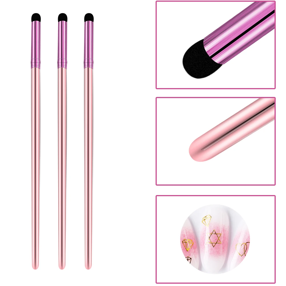 

3pcs Gradient Nail Brushes Picker Pen Manicure Dotting Sponge