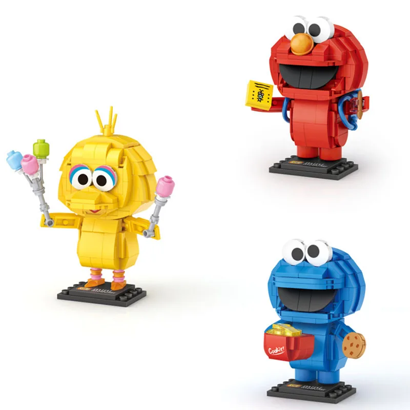 Lovely Cartoon Image Mini Block Sesames Street Figures Building Brick Elmo Big Bird Cookie Monsters Toy Collection For Kid Gift