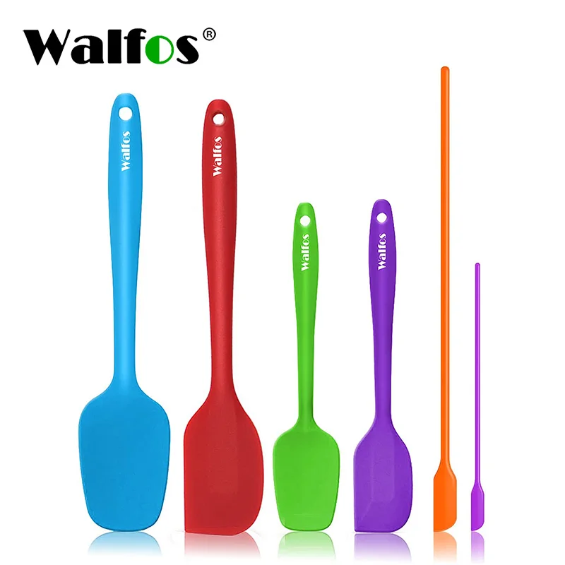 

WALFOS Food Grade Silicone Spatula Butter Cream Cake Spatula Batter Scraper Jar Can Ladle Long Handle Spoon Kitchen Utensils Set