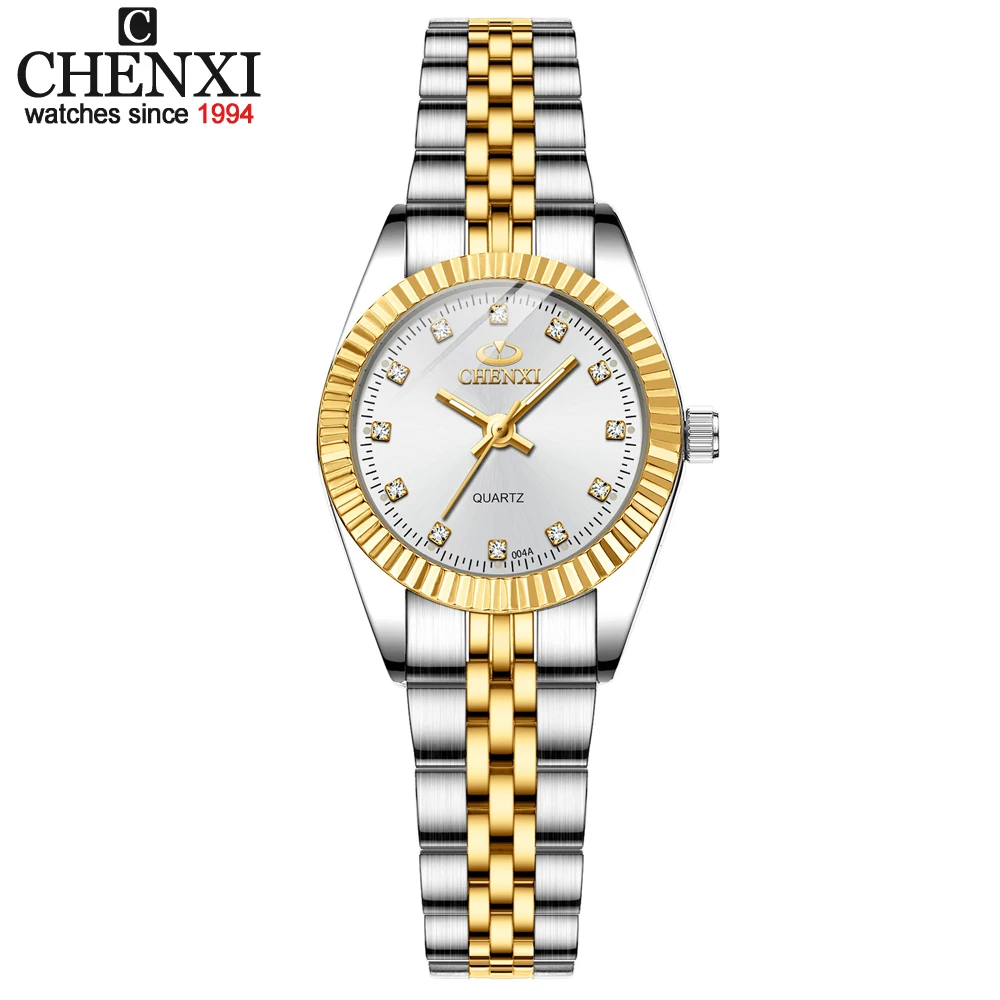 CHENXI Luxury Style Women Watch Stainless Steel Quartz Watches Waterproof Diamond Woman Wristwatch Fashion Elegant Ladies Clock