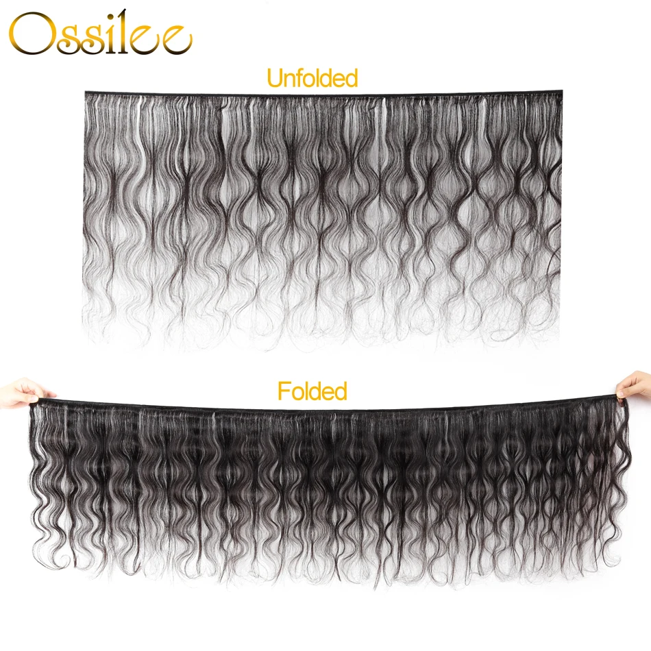 Ossilee Body Wave Human hair Bundles Brazilian Hair Weave Bundles Natural Color Remy Hair Bundles Low Ratio 8-26 Inches