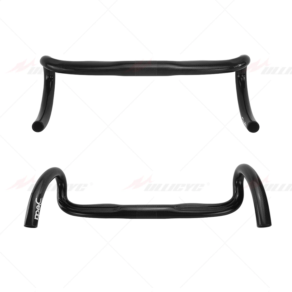 Manillar de bicicleta de carretera ovalado de alcance corto de carbono brillante T800 Deda 3K barra de caรญda 380-440mm accesorios de bicicleta