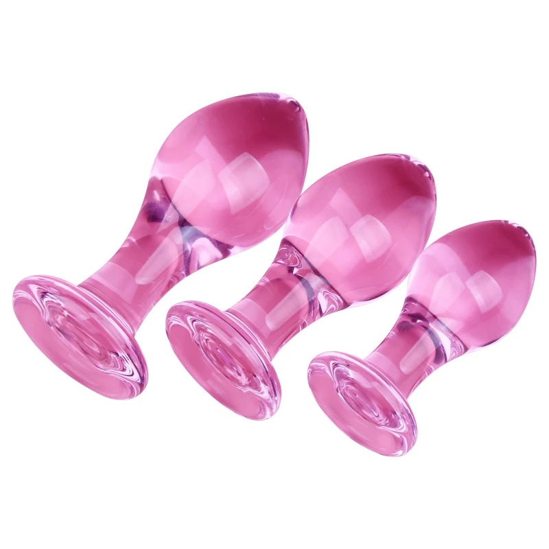 Glass Anal Plug Sex Toys For Women Pink Anal Stimulator Crystal Buttplug Men Prostate Massage Vagina Butt Plug Balls