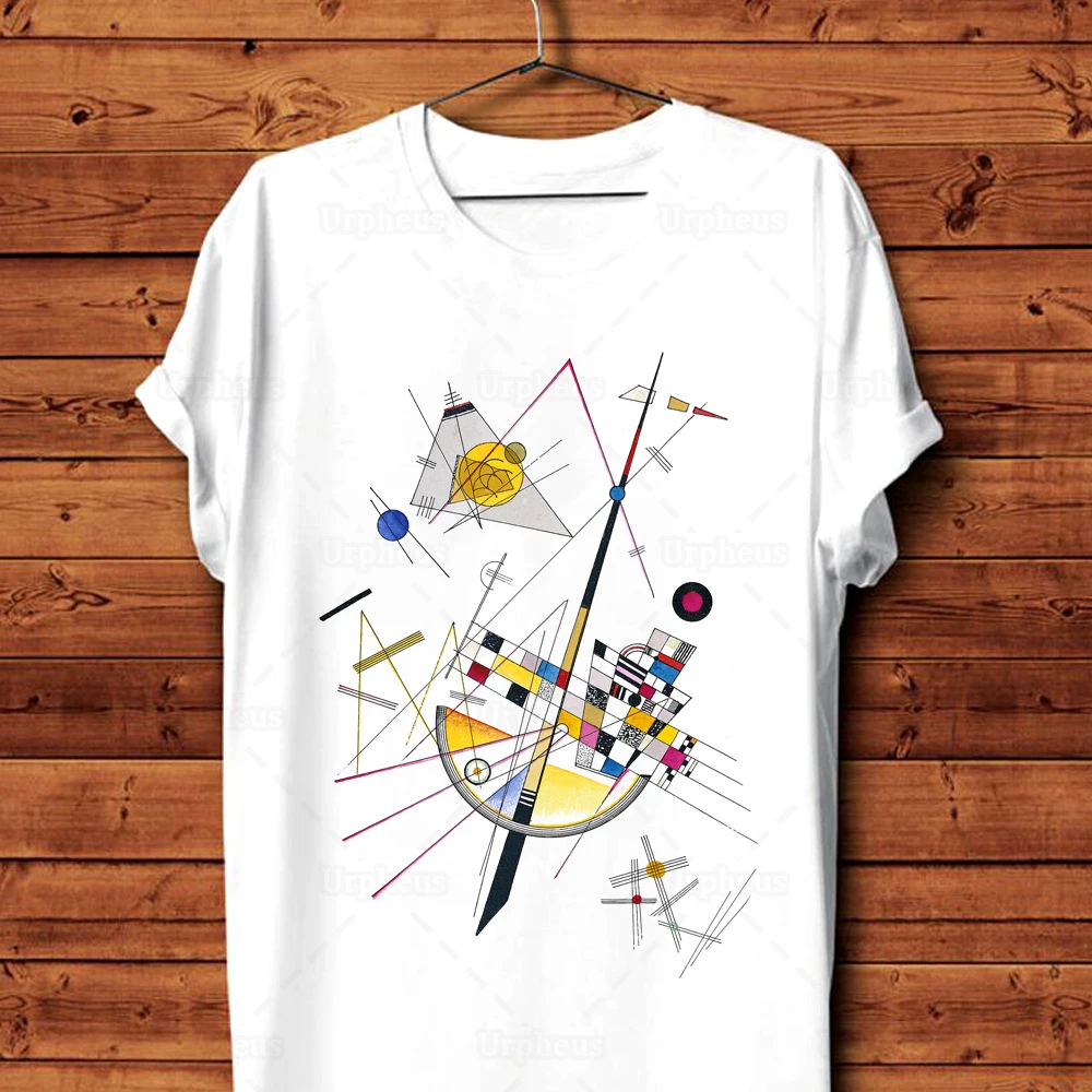 100% Cotton Vassily Kandinsky Mild Tension Print Shirt Vintage Style Delicate Tension (1923)  Novelty Tshirt Summer Top Tees