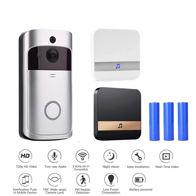 EKEN V5 Smart WIFI Wireless Video Doorbell 720P Remote PIR monitor intercom doorbell Apartment IR Alarm Wireless Security Camera