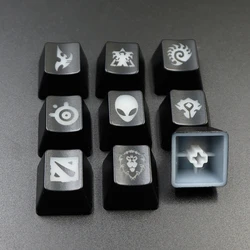 1pcs Backlit Translucent Mechanical keyboard keycaps for union Tribal alien Cherry SteelSeries ROG ESC ABS key cap OEM R4 Height