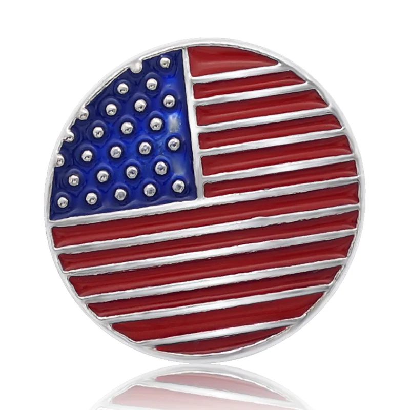 Stars USA flag Crystal Love country 18MM snap buttons fit 18mm snap bracelet snap jewelry wholesale