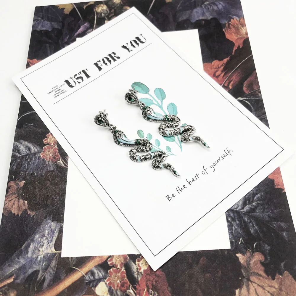 Drop Earrings Blue Snake,2019 Summer Brand Accessories Fashion Jewelry 925 Sterling Silver Bohemia Boutique Queen Gift For Women