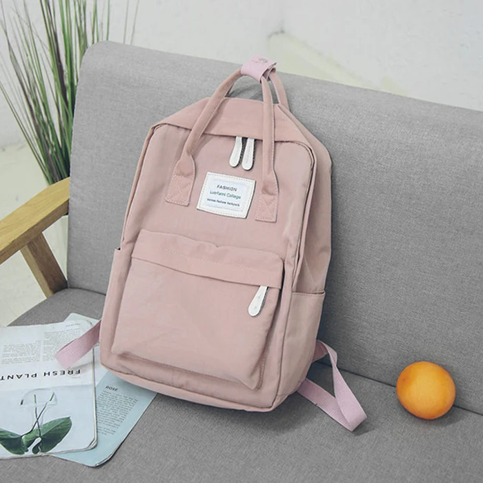 2021 New Style Japanese and Korean College Style Backpack Literary Small Fresh Nylon Student Schoolbag Multifunctional Backpack