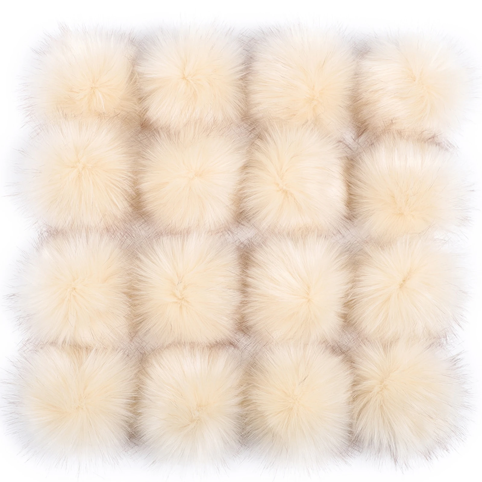 6PCs Sewing Pompom Hairball Hat Ball Fake Fox Fur Hat Ball Pom Pom DIY Handmade Clothing Hat Pompoms Accessories 8cm