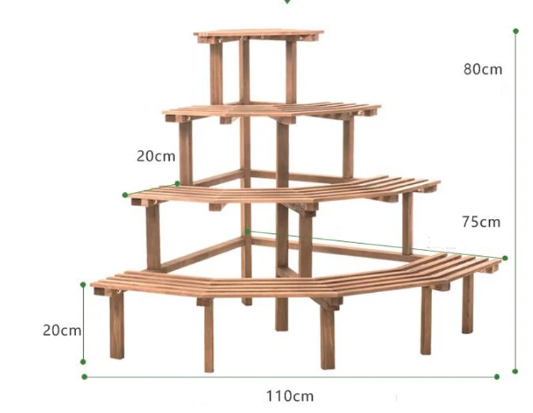 Solid Wood Corner Flower Stand подставка для цветов Multi-layer Ladder Type Floor Plant Stand Balcony Wooden Flower Pot Shelf