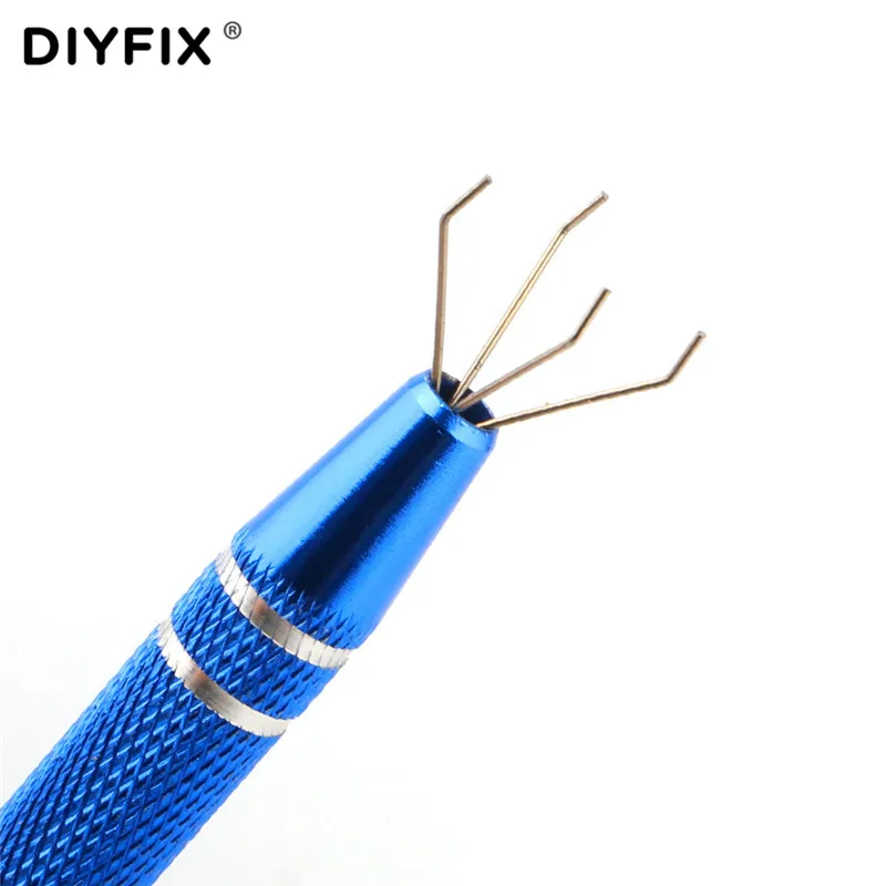 BGA IC 칩 추출기 픽업 펜 전자 도구 키트 IC 칩 구성 요소용 작은 부품 그래버 4 개의 클로 홀드 금속 그래버