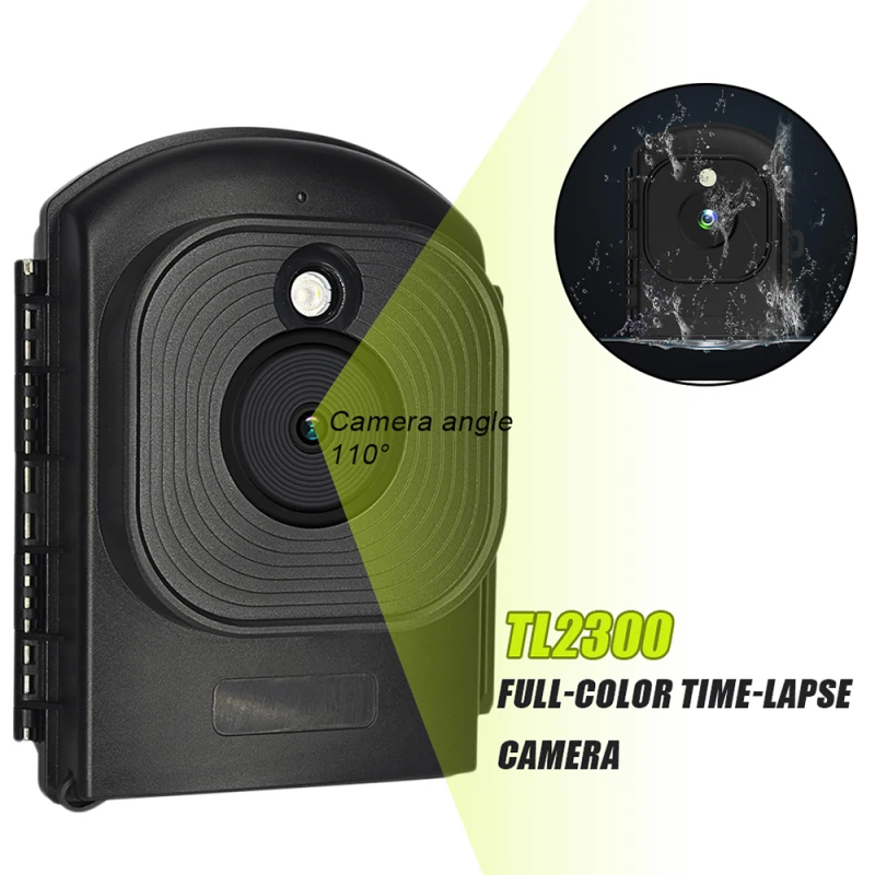 TL2300 Time-Lapse Camera HD Timer digitale impermeabile supporto fino a 512GB TF memory card videoregistratore ad angolo esterno a colori