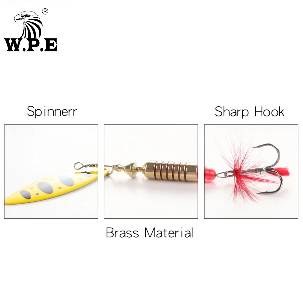 W.P.E Señuelo Giratorio Triple Cuchara Marina - imagen 4