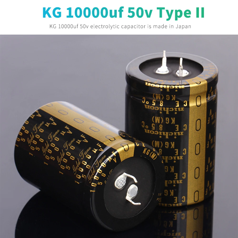 1pcs-6pcs 10000UF 50V 35x50mm Nichicon KG Type II 50V/10000UF Gold Tune Pitch 10mm Audio Electrolytic Capacitor Alloy Feet