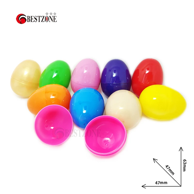 15PCS 47*63MM Easter Eggs Plastic Can Open Easter Capsule Toys Gift DIY Craft for Kids Friend Wedding Birthday Party Decorations