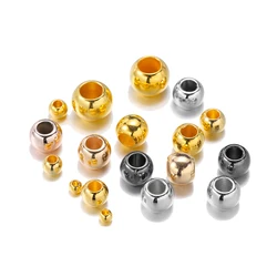50-100pcs/lot Rose Gold Color Big Hole Seeds Beads Plated CCB Spacer Looose Beads For Fashion DIY Jewelry Making Accessories
