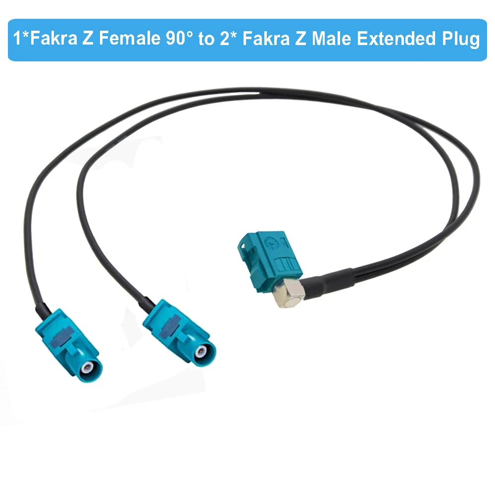 Universal Fakra Z Adapter 1 Female to 2 Male Extended Plug Y Type Fakra Splitter Antenna Adapter Cable Radio FM Conversion Line