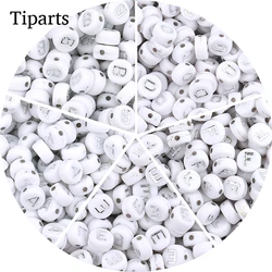 100pcs/lot Acrylic Silver Color Letter Beads Charms A-Z DIY Loose Beads Initial Alphabe Letter Beads Fit Women Bracelet Making