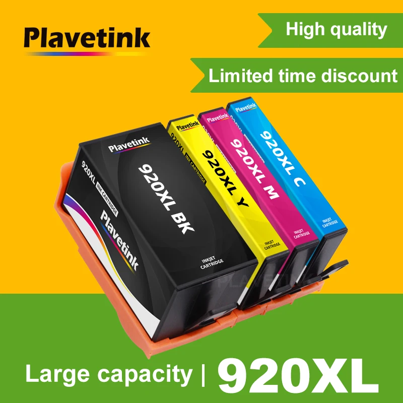 Чернильный картридж Plavetink для HP 920 XL, совместимый с HP Officejet 6000 6500 6500, беспроводной 6500A 7000 7500 принтер с полными чернилами