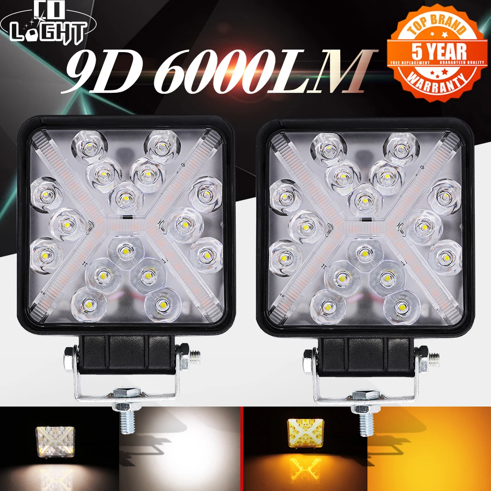 

CO LIGHT 9D 4 inch Offroad LED Light Bar Combo Beam White/Yellow Work Light Fog Lamp 12V 24V for ATV UAZ 4WD Trucks 3000K 6000K
