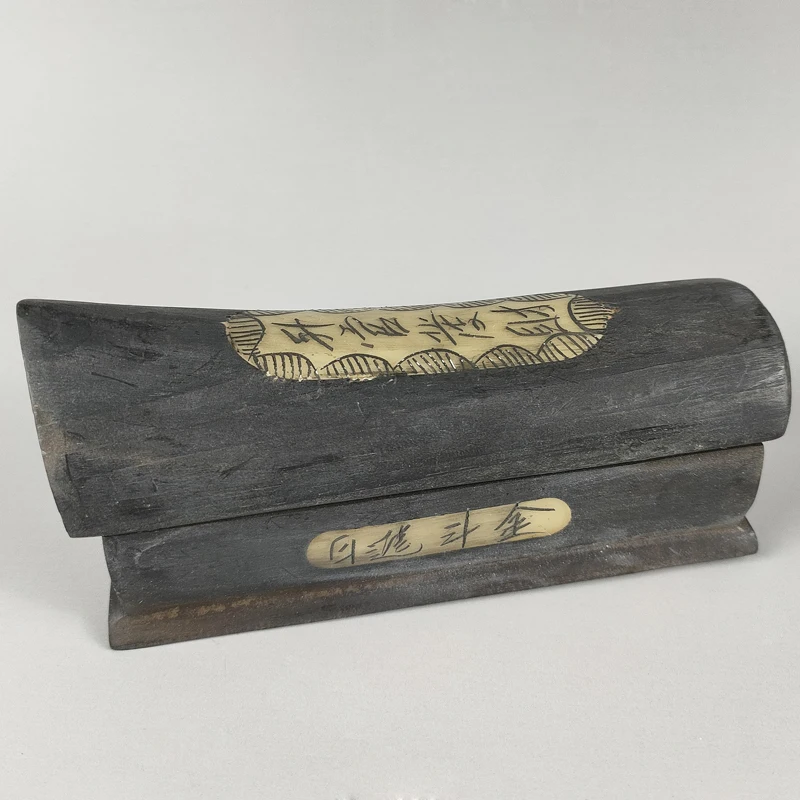 Elaborate Chinese Old-style Classical Handmade Decoration Ebony Mini Auspicious Words Coffin Box Jewelry Box (Word Random)