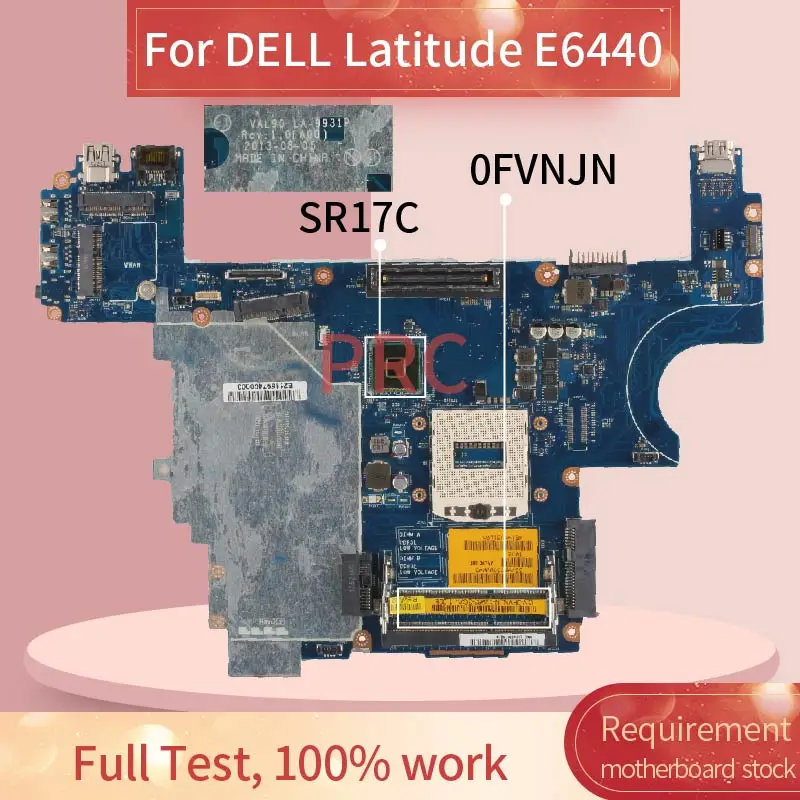 

CN-0FVNJN 0FVNJN For DELL Latitude E6440 Notebook Mainboard LA-9931P SR17C DDR3 Laptop motherboard