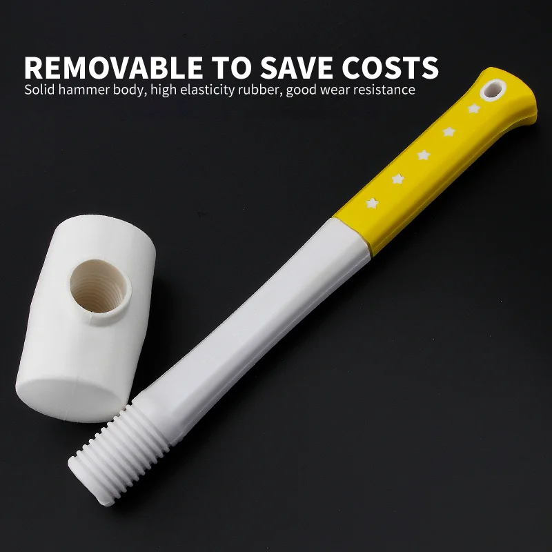 Heavy Duty 1Pcs White Rubber Hammer Ceramic Tile plastic glue installation hammers 55mm 60mm 70mm Diameter with Non-slip Handle