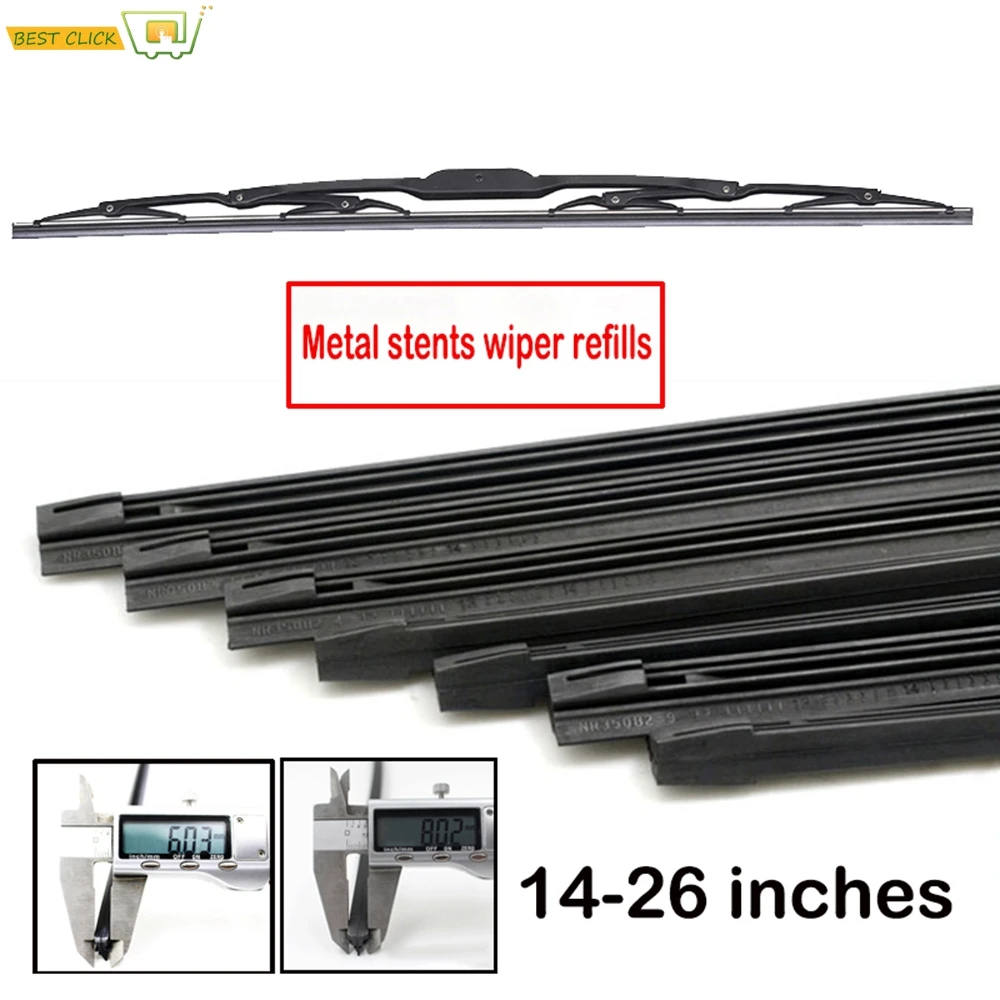 Insert Rubber strip Windshield Wiper Blade Refill Universal Replacement Refill Soft 6mm 14\