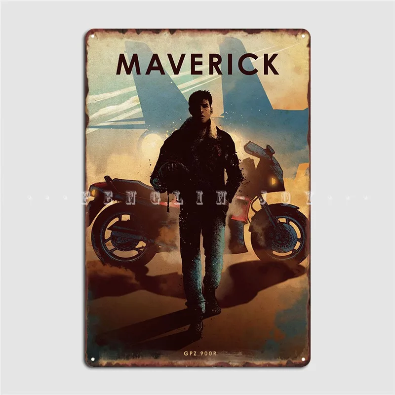 Maverick Poster Metal Plaque Wall Decor Cinema Garage Wall Funny Tin Sign Poster