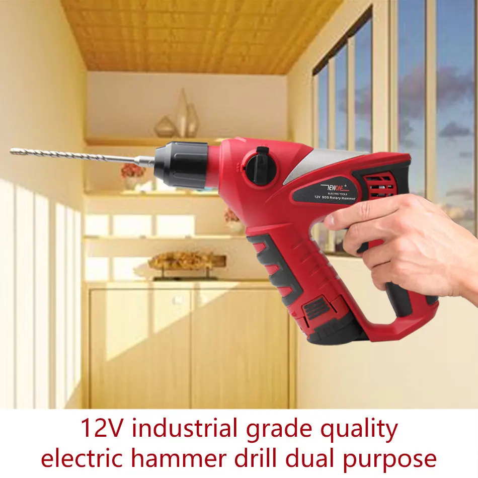 12V Cordless Electric Hammer Impact Drill 2000mAh battery Rechargable Multifunction Rotary Tool Home Power Tools Screwdriver