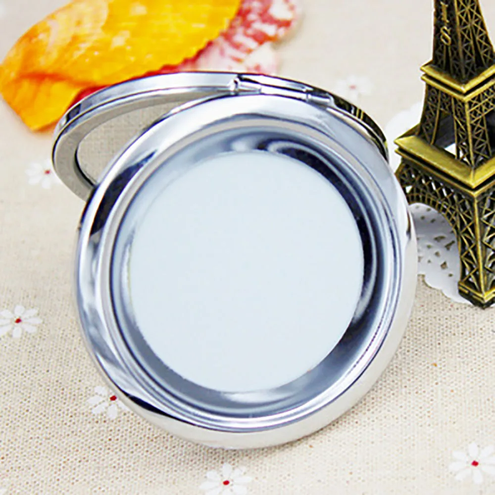 5 Kits 57.1mm Portable Folding Silver Mirror Mini Compact Metal Makeup Cosmetic Pocket Mirror for Makeup Tools DIY Female Gifts