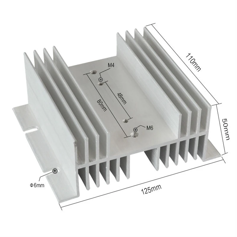 W-100 heat sink Dissipation Radiator for 1pcs single phase solid state relay DA AA DD VA VD LA 10A 25A 40A 50A 60A 75A 80A